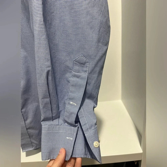Lauren Ralph Lauren slim Fit non iron Dress Shirt 100% cotton gingham 16 32/33 - Picture 4 of 5
